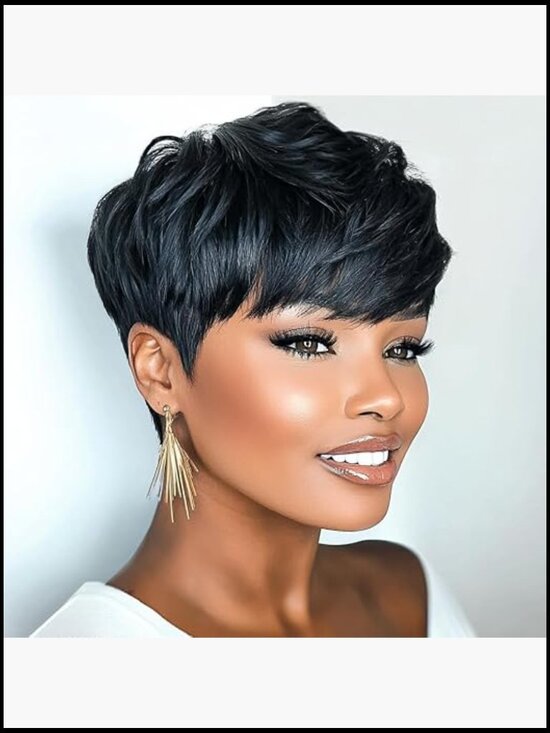 Pixie Cut Short Wig Natural Layered Wavy Synthetic Thermal Fiber Hairpiece main image 7